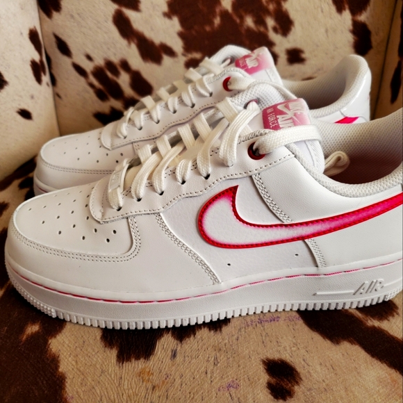 Nike Shoes - White/Fireberry pink airforces NEW